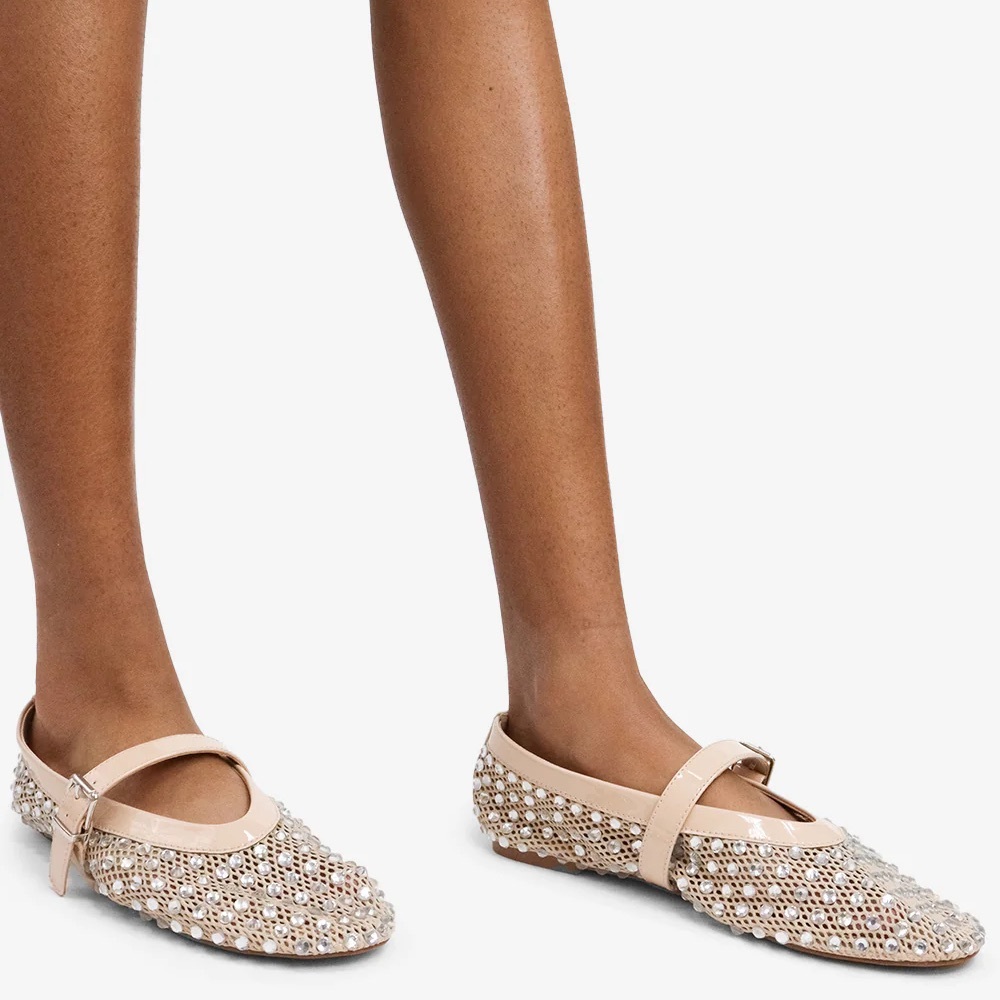 Lemonade Rhinestone Ballet Flats